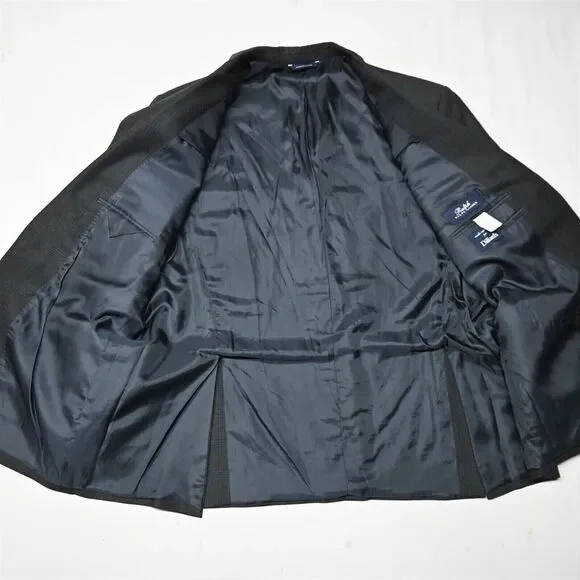 Ralph Lauren 48R Gray Plaid Flannel 100% Wool Mens Blazer Coat Suit‎ Jacket